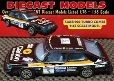 OLD BLACK SAAB 900 TURBO COMBI-COUPE; 1:43 SCALE BURAGO DIECAST COLLECTORS MODEL
