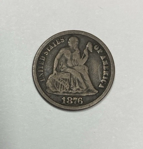 1876-CC Seated Liberty Dime Choice Original VG++