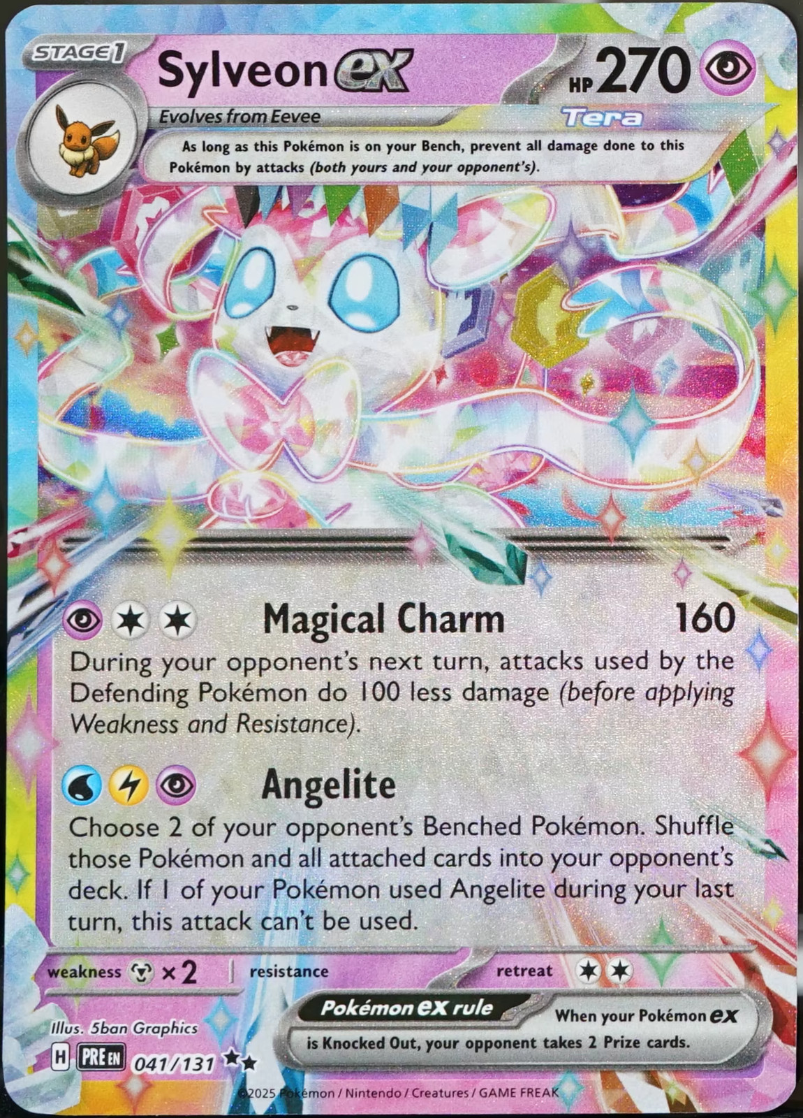 Prismatic Evolutions #41 Sylveon ex Pokemon EX