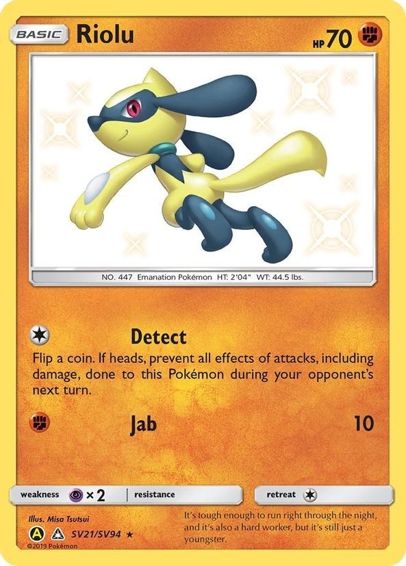 Riolu - SV21/SV94 - Pokemon Hidden Fates Sun & Moon Shiny Rare Card NM
