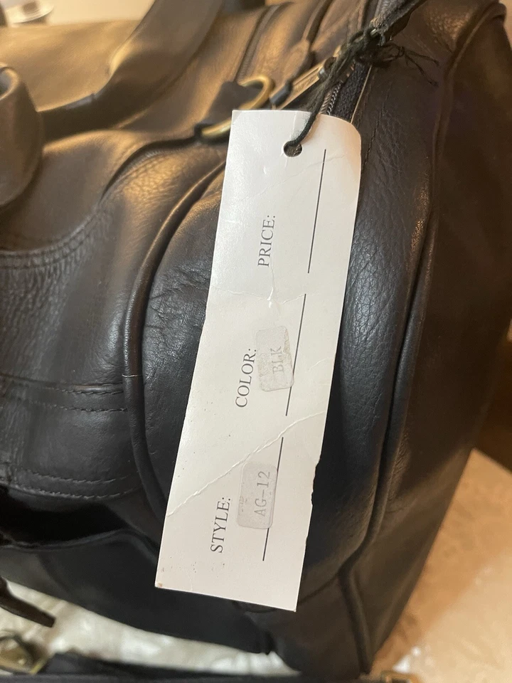 Bolso de viaje de gimnasio Clava Executive de cuero negro con correa para el hombro 19x10x10 nuevo con etiquetas Foto 4 de 4