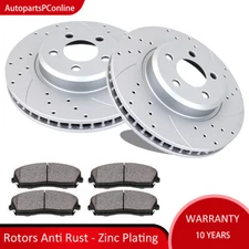 Front Drilled Brake Rotors Pads Kit for Chrysler 300 V6 Dodge Charger RWD 320mm