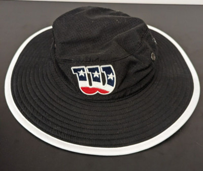 Wilson Bucket Hat EvoShield Sun Full Brim Cap Black Red/White/Blue ONE SIZE
