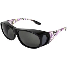 Global Vision Fanfare2 Over Glasses Purple Women's Floral Frame with Smoke Lens
