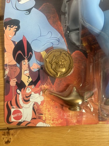 Rare Disney ALADDIN GENIE 5" ACTION FIGURE Changing head 1992 Mattel Boxed New - Picture 2 of 17