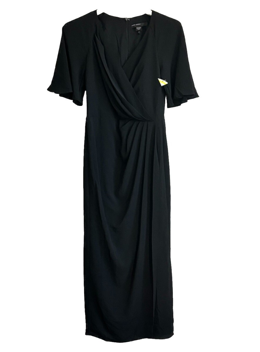 Maggy London Flutter Sleeve Faux Wrap Midi Dress Size:2 | eBay