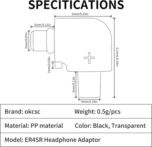 Paar Hi-End Stecker auf QDC 2PIN Buchse Kopfhörer Adapter für ER4SR ER4XR Ohrhörer - Bild 7 von 11