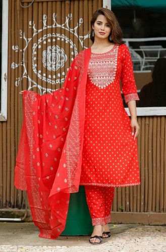 women dress kurti pant with dupatta set 