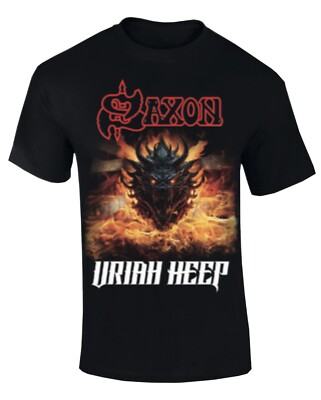 Saxon & Uriah Heep 2024 Black T-shirt Shirt Recent Tour Size Extra Large XL