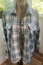 Boston Traders Womens Large Flannel Button Up Jacket 1666713 Wool Blend