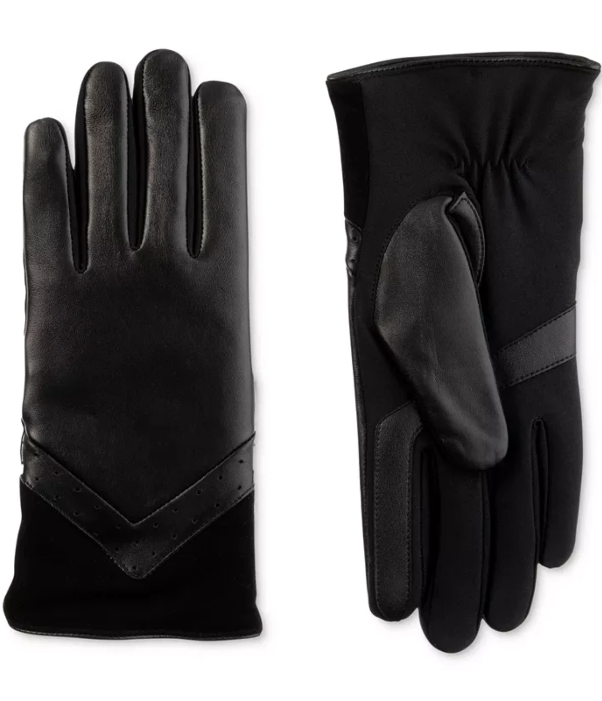 ISOTONER Women’s Fleece Lined Sleekheat Leather Smartouch Gloves Small / Medium