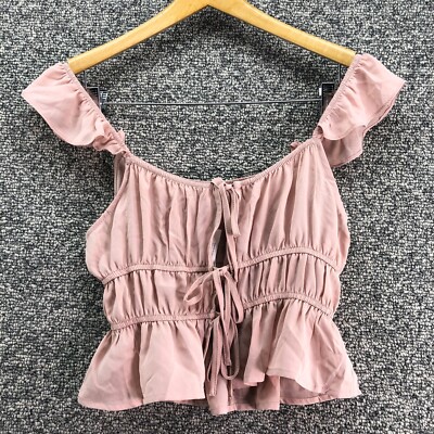 Active USA Top Blouse Pale Rose Nude Womens Sz M Sleeveless NWT