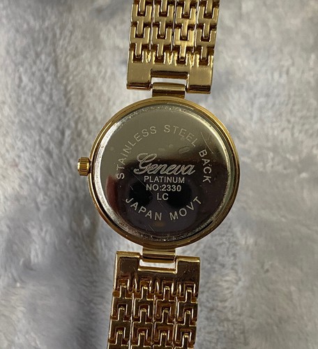 Women’s Watch Geneva Platinum Gold Tone With Clear Rhinestones GLAM - Picture 5 of 5