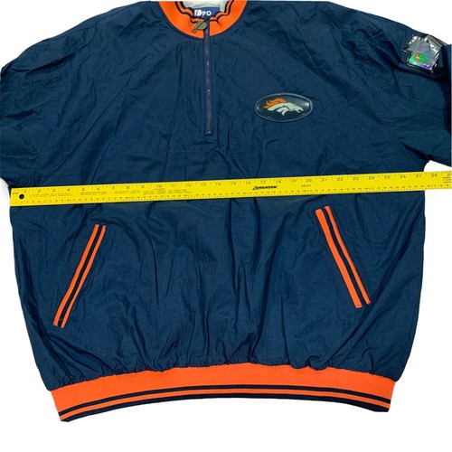 Vintage PRO PLAYER NFL BRONCOS 1/2 Zip Pullover Windbreaker Jacket XL X-Large - Picture 7 of 10