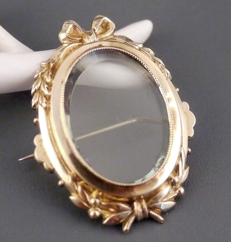 ~1900 Medaillon Anhänger Brosche Historismus Jugendstil Vergoldet Gold-Doublé