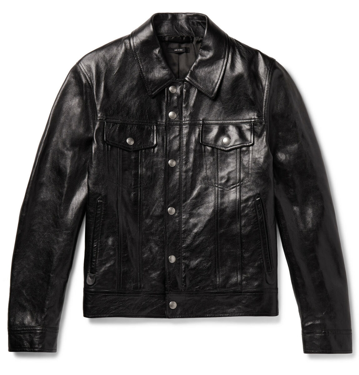 TOM FORD Polished-Leather Black Trucker Jacket IT 52 K09 | eBay TOM FORD Polished-Leather Black Trucker Jacket IT 52 K09 | eBay