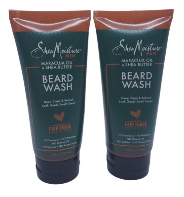 Shea Moisture Men Maracuja Oil - Shea Butter Beard Wash 6 oz Lot of 2