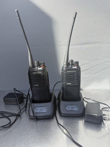 Lot of 2 - Kenwood NX-P1302 NX-1000 Series UHF Transceiver Radio w/ Charger USED