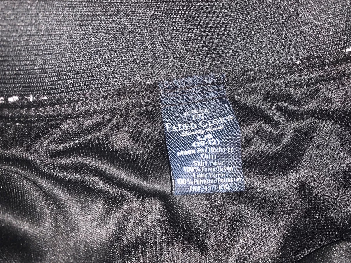 faded glory sz 10/12 large black white star skirt skort guc | eBay