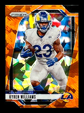 2024 Panini Prizm Kyren Williams Orange Cracked Ice Rams No 167 Parallel