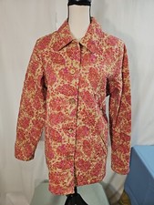 Sigrid Olsen Button Down Floral Blazer Jacket Size Medium Long Sleeve EUC