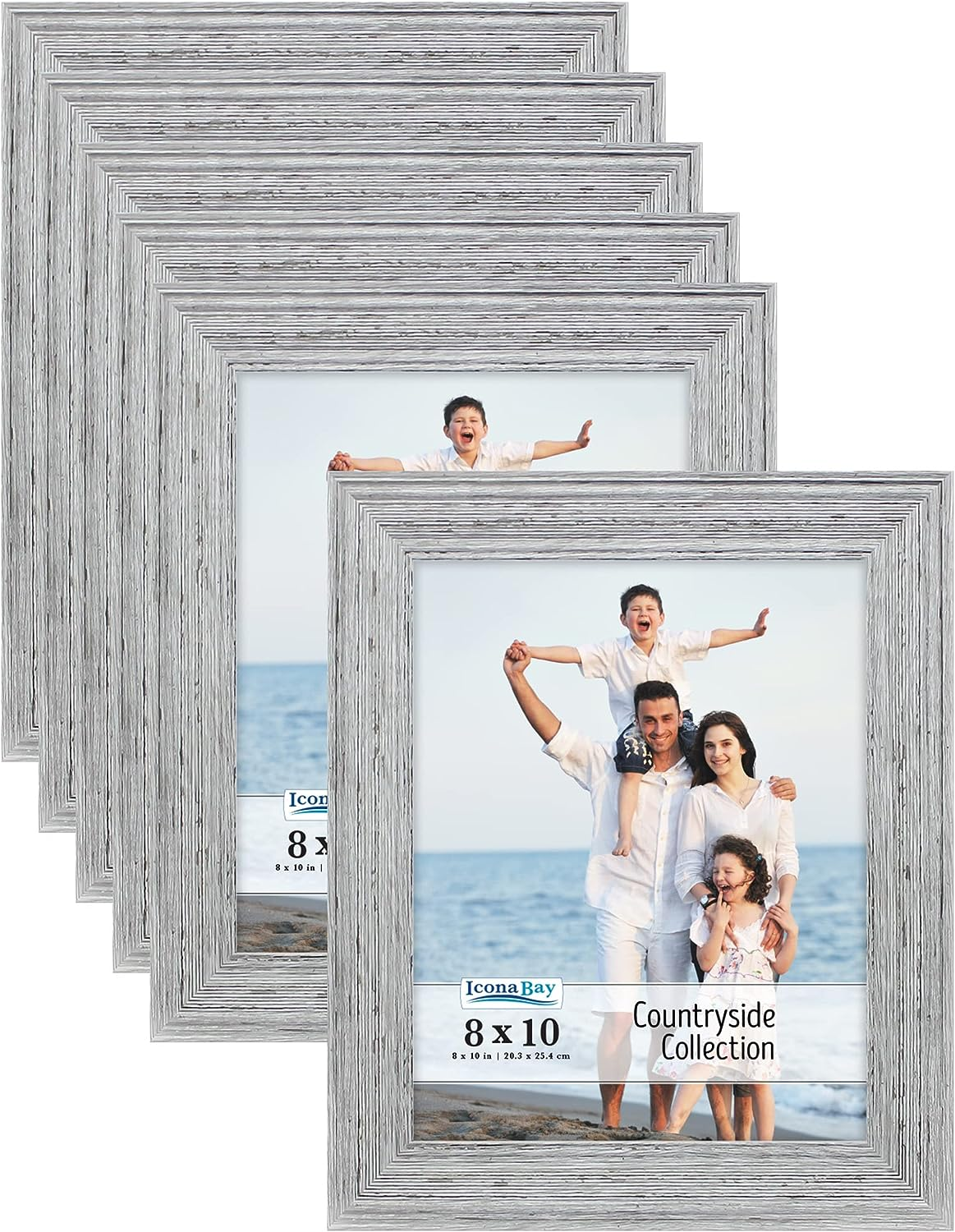 8X10 Picture Frames (Speckled Gray, 6 Pack), French Country Style Picture Frame-image