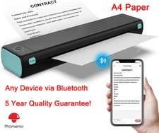 Phomemo Portable Wireless A4 Mobile Thermal Printer Bluetooth for iOS Laptop LOT