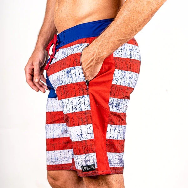 American Flag Board Shorts By Salt Armour Co. Size 34. USA. SA Company