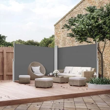 Outdoor Retractable Side Awning 276" x 71" Retractable Patio Screen Waterproof