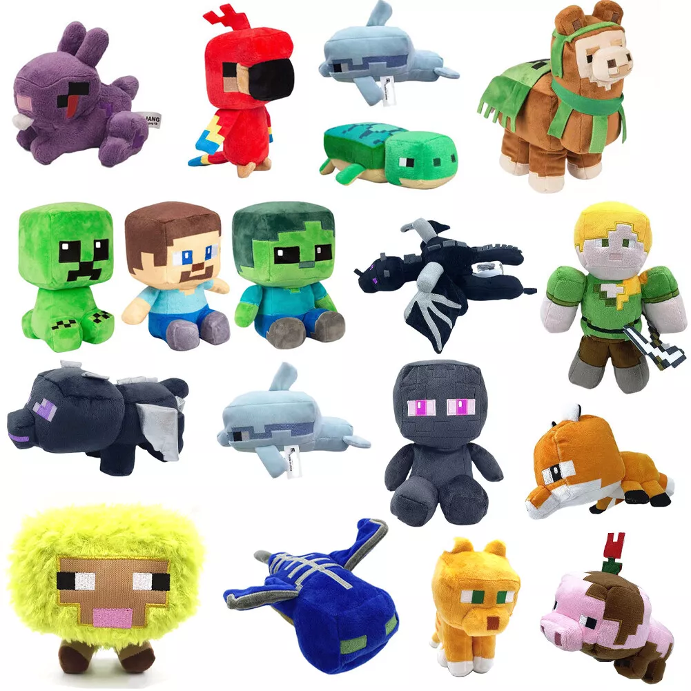 Animal en peluche GENERIQUE Peluche Minecraft Creeper bleu 21cm