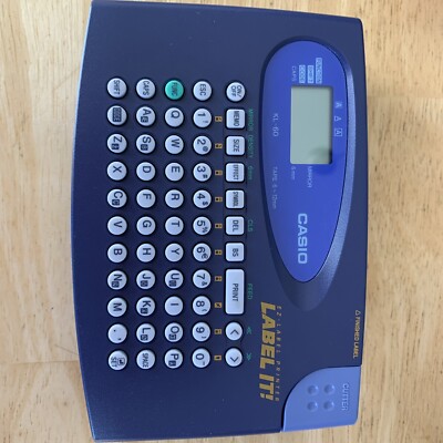 Casio KL-60 EZ-Label It! Label Printer Battery Operated Blue Great Condition