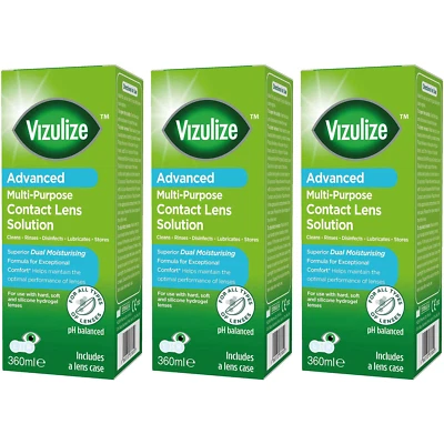 Vizulize Advanced Contact Lens Solution 360ml - Pack 3