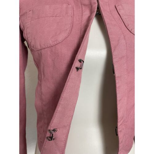 Sisley Jacket Women Sz 40/XS Blazer Single Breast Cotton Linen Pink - Picture 4 of 12