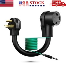 4 Prong to 3 Prong Dryer Adapter with Safety Ground Wire, 1.5 FT Dryer Plug Adap