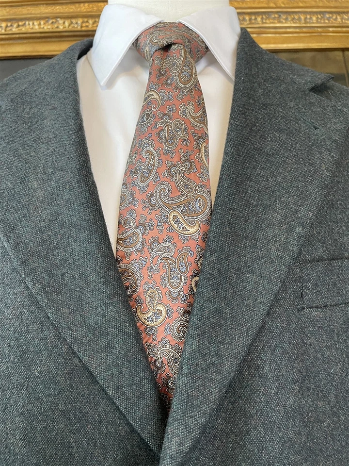 Blazer De Colección Oscar De La Renta 42R Mezcla Cachemira Tweed Verde Oscuro Gris 3Btn Foto 4 de 4