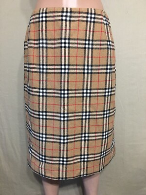 Vintage 80s Burberry's Check Tartan Merino wool Skirt | eBay