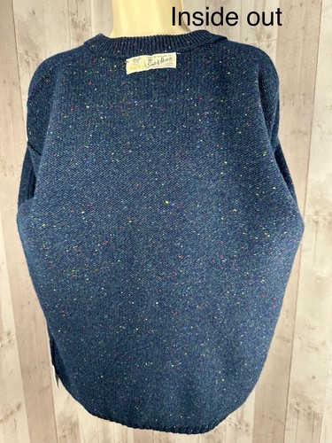 Vintage 1970s Scottish Teal Green Wool Cardigan Knit Sweater Womens Unisex M - Picture 14 of 14