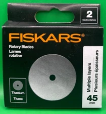 New Fiskars Titanium Replacement Rotary Blades 45mm 2/Pkg 