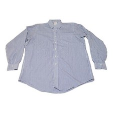 BROOKS BROTHERS Dress Shirt 16-35 Original Polo Long Sleeve Blue White Striped