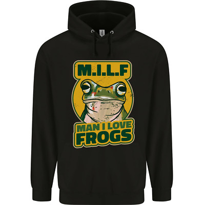 MILF Man I Love Frogs Mens 80% Cotton Hoodie