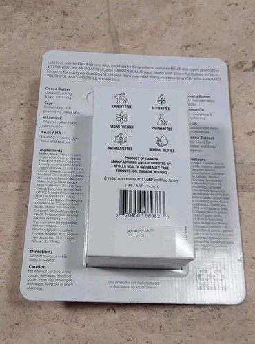 Crema de mantequilla corporal brasileña Coco Berry Bliss Nitrius paquete de 2 6 OZ cada una  - Imagen 8 de 10