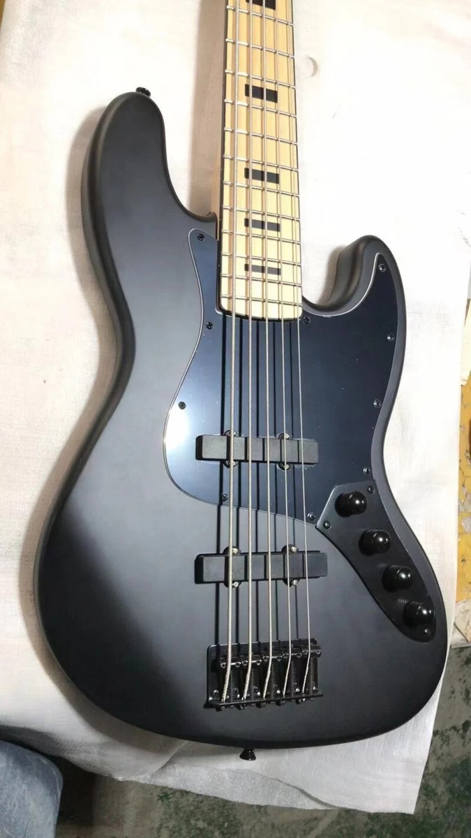 5 String Jazz Electric Bass Guitar,Finished in Matte Black