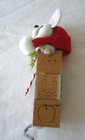 Wooden Alphabet Block Mouse JOY Christmas Ornament 5-1/2" tall Hanging Decor — photo 3