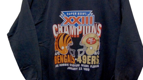 Vintage 1989 Sweatshirt Super Bowl XXIII Size Large Black - Picture 2 of 5