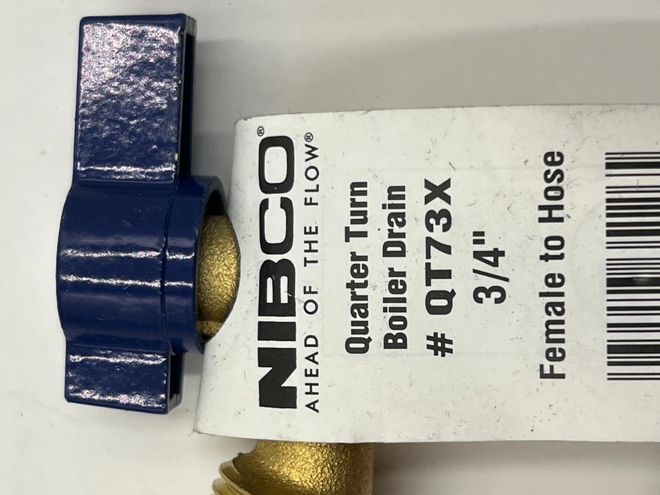 Caja de 20-NIBCO QT73X Válvula de Drenaje de Caldera 3/4 pulgadas, Manguera FNPTxMacho, 125 psi CWP a 100 Foto 4 de 4