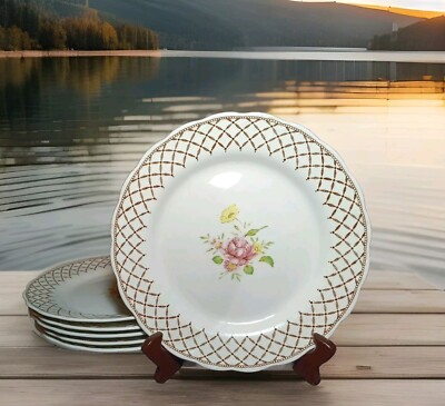 Nikko Floret China Dinner Plate 10'' Width Scalloped Edge Rare