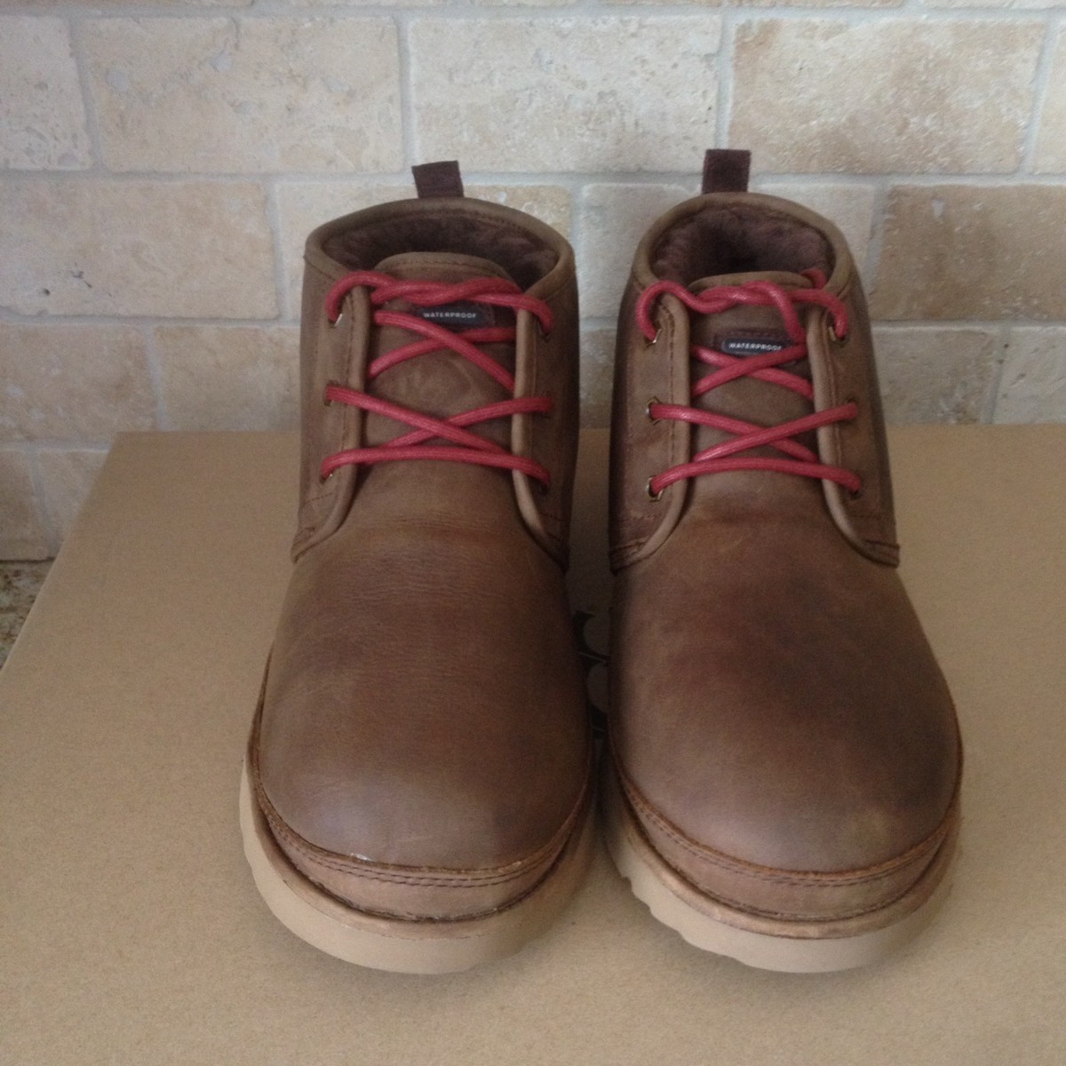 UGG Neumel Grizzly Waterproof Leather Chukka Ankle Boots  display picture 2