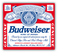 Budweiser Beer Logo Eagle Car Bumper Sticker Decal - 3'', 5'' or 6''