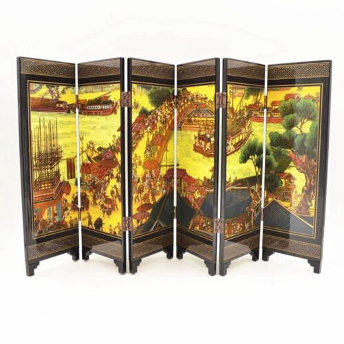 Business Gifts Room Dividers Chinese Mural Antique Lacquerware Screen Ornaments - Picture 1 of 18