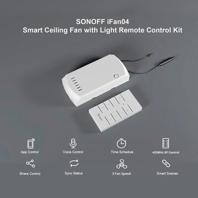 SONOFF iFan04-H Smart Fan Switch 220-240V Adjust Fan Light Controller for Alexa